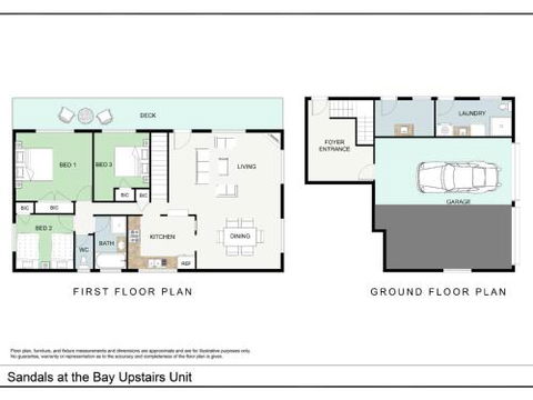 Sandals At The Bay Upstairs Unit Sleeping Six 4pm Check Out Sundays - Accommodation Redcliffe 1
